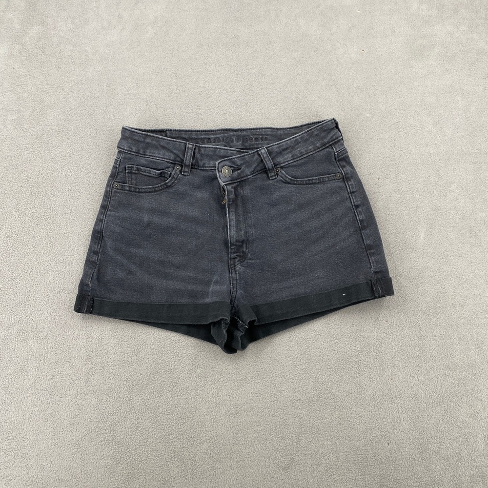 American Eagle Crossover Waist Stretch Denim Shorts Black Size 4